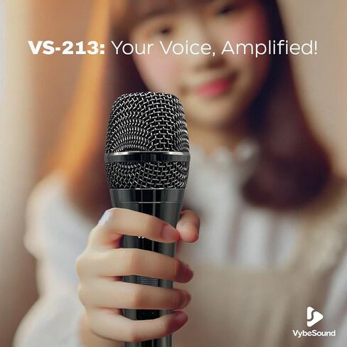 VS-213 ميكروفون صوتي ديناميكي احترافي-كابل XLR 13 قدمًا ، مفتاح تشغيل/إيقاف ، للمكبرات الصوت ، الكاريوكي ، البودكاست ، أمبير وخلاطات ، أسود ، أسود in Saudi Arabia