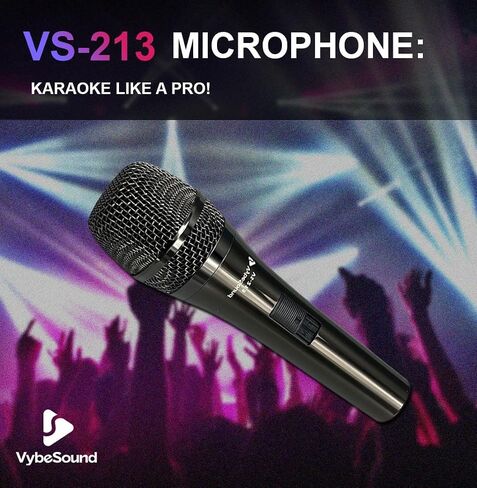VS-213 ميكروفون صوتي ديناميكي احترافي-كابل XLR 13 قدمًا ، مفتاح تشغيل/إيقاف ، للمكبرات الصوت ، الكاريوكي ، البودكاست ، أمبير وخلاطات ، أسود ، أسود in Saudi Arabia