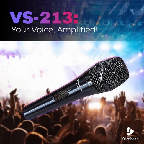 VS-213 ميكروفون صوتي ديناميكي احترافي-كابل XLR 13 قدمًا ، مفتاح تشغيل/إيقاف ، للمكبرات الصوت ، الكاريوكي ، البودكاست ، أمبير وخلاطات ، أسود ، أسود in Saudi Arabia