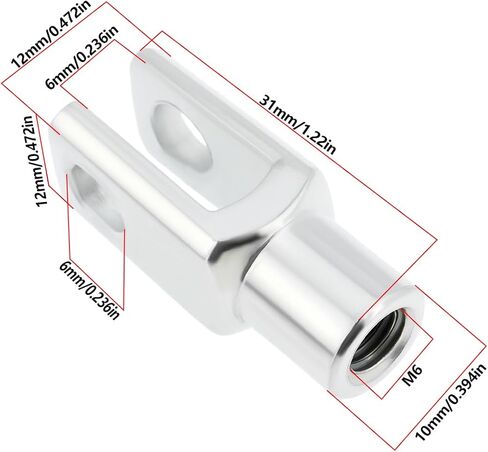 2 قطعة M8x1.25 Air Cylinder Rod Clevis End 42mm اليد اليمنى الخيط الإناث Y موصل لمعدات الأتمتة الإلكترونية in Saudi Arabia