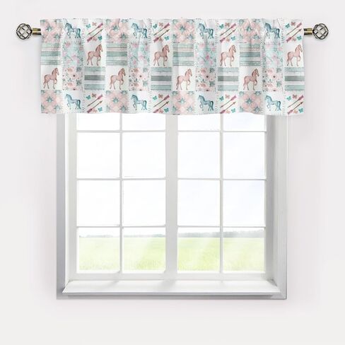 Unisex Farm Animals Cows Chicken Horse Sheep Pigs Nursery Short Curtain Valance with Rod Pocket for Boys Girls Kids Toddlers Bedroom Living Room Window Decor-18x54 in Saudi Arabia