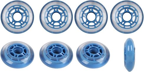 Player's Choice Roller Hockey Wheels Indoor 78A Soft Inline Skate Clear/Blue 8 Pack in Saudi Arabia
