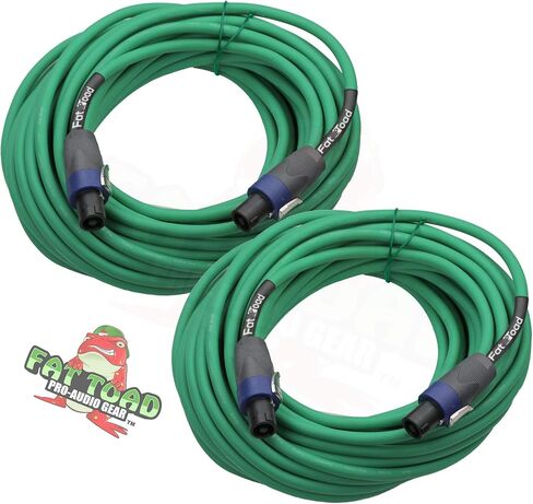 Fat Toad 50ft Calpionon Cables (Twist-lockpro Series) 2-Pack-Green 12 AWG Wire Audio Spealer مع موصلات للسلطة الفلسطينية والاستوديوهات والمرحلة in Kuwait