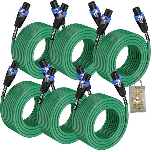 Fat Toad 50ft Calpionon Cables (Twist-lockpro Series) 2-Pack-Green 12 AWG Wire Audio Spealer مع موصلات للسلطة الفلسطينية والاستوديوهات والمرحلة in Kuwait