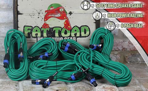 Fat Toad 50ft Calpionon Cables (Twist-lockpro Series) 2-Pack-Green 12 AWG Wire Audio Spealer مع موصلات للسلطة الفلسطينية والاستوديوهات والمرحلة in Kuwait