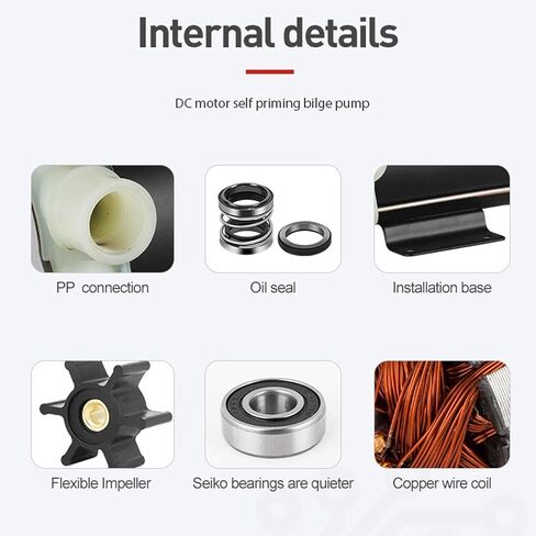 WALFRONT 12V Bilge Pump Self Priming Flexible Impeller Electric Pump Low Energy Consumption 200w 12m Head in Saudi Arabia