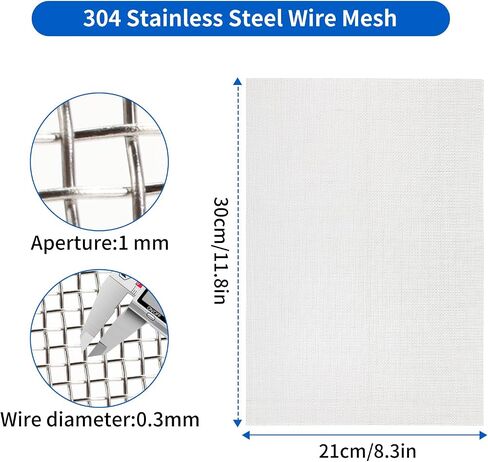 2Pack Mesh Screen Crimped 304,5 Mesh 11 X 14 inch,Durable and Rust Resistant Metal Wire Mesh,Suitable for DIY Projects Such As Filters,Window Screens,Ventilation Openings,Cages,Etc in Saudi Arabia