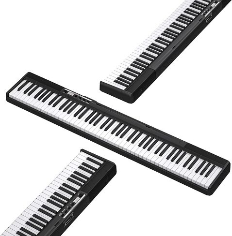 Longeye Piano Keyboard 88 Keys Compact Digital Piano for Beginners with Full Size Semi Weighted Keys, Sustain Pedal, Headphones, Carrying Case (88 Key With Stand, Black) in Saudi Arabia