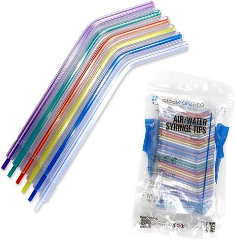 1000 Rainbow Dental Air Water Syringe Tips, Disposable Spray Nozzles, 4 Bags of 250 in Saudi Arabia