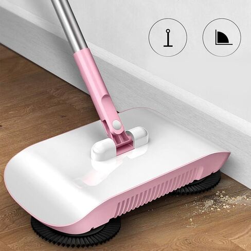 Carpet Sweeper, Household Hand Push Sweeper Mini Hand Push Sweeper Mop Carpet Broom Dustpan for Homes Dormitories Apartments Hotels Office Buildings (Pink) in Saudi Arabia