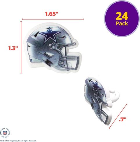 Decopac NFL Chicago Bears Rings ، 24 زينة لكب كيك كرة القدم ، حلقات كرة قدم مرخصة رسميًا ، أغطية طعام آمنة للأطعمة - 24 حزمة in Kuwait