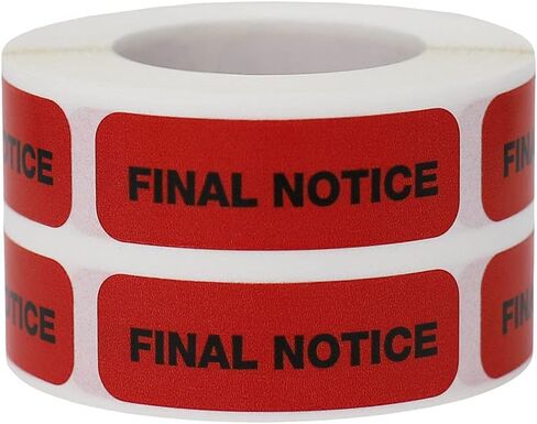Final Notice Medical Healthcare Labels, 0.5 x 1.5 Inch Rectangle, 500 Total Labels in Kuwait