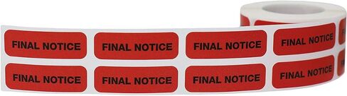 Final Notice Medical Healthcare Labels, 0.5 x 1.5 Inch Rectangle, 500 Total Labels in Kuwait