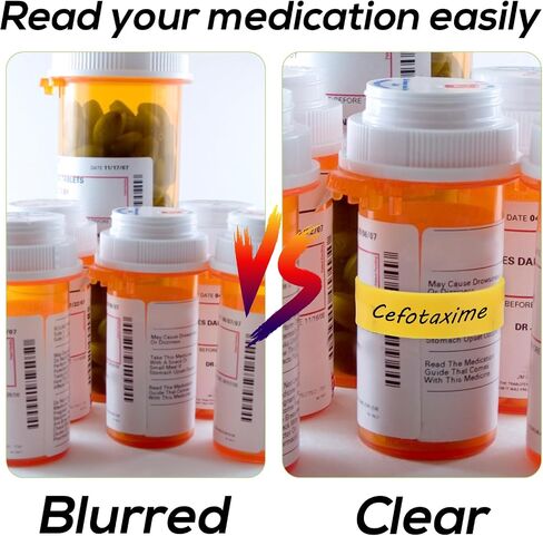 36pcs مقاطع ملصق زجاجة الطب ، 3 أحجام مقاطع قابلة لإعادة الاستخدام من البلاستيك لزجاجات حبوب منع الحمل مع منظم حبوب منع الحمل Mini Marker Pen للحصول على تحديد الأدوية السهل للسفر المنزلي (أصفر) in Saudi Arabia