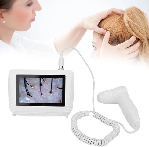 محلل فروة فروة الرأس الجلد ، محلل شعر تشخيص الجلد القابل لإعادة الشحن مع شاشة LCD 5 بوصة ، 50x 200x HD ، وظيفة إطار التجميد لصالون التجميل ، صالون الشعر in Saudi Arabia