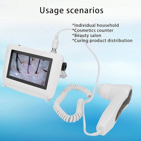 محلل فروة فروة الرأس الجلد ، محلل شعر تشخيص الجلد القابل لإعادة الشحن مع شاشة LCD 5 بوصة ، 50x 200x HD ، وظيفة إطار التجميد لصالون التجميل ، صالون الشعر in Saudi Arabia