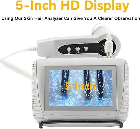 محلل فروة فروة الرأس الجلد ، محلل شعر تشخيص الجلد القابل لإعادة الشحن مع شاشة LCD 5 بوصة ، 50x 200x HD ، وظيفة إطار التجميد لصالون التجميل ، صالون الشعر in Saudi Arabia