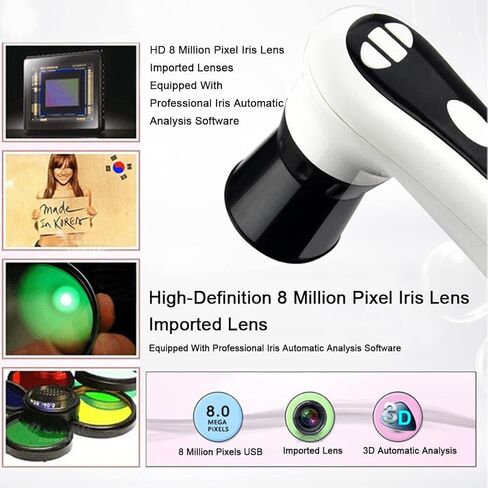 30X Iriscope Eye Analyzer - 8MP Iridology Camera with Dual Image Display for Beauty Salons & Hospitals - Professional Diagnostic Tool for Eye Health & Wellness in Saudi Arabia