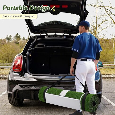 10 x 3 FT Softball Pitching Mat, Pitching Mat with Non-Slip Backing, High Density Anti-Fade Turf, Softball Pitching Mound for Indoor & Outdoor Use, Green/Clay in Saudi Arabia