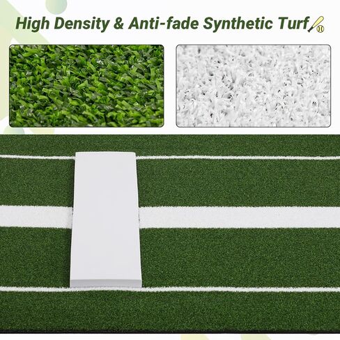 10 x 3 FT Softball Pitching Mat, Pitching Mat with Non-Slip Backing, High Density Anti-Fade Turf, Softball Pitching Mound for Indoor & Outdoor Use, Green/Clay in Saudi Arabia