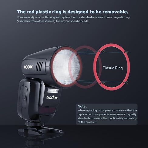 Godox V100-OU Flash for Olympus Panasonic, 100Ws Maximum Output, Full-Color Touchscreen, Detachable Sub Flash, USB-C Charge Battery, 2.4G X Wireless 1/8000s HSS TTL Flash Speedlite in Saudi Arabia