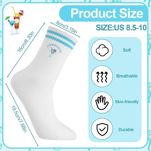 Jspupifip Funny Crew Socks for Women Men ، 3 زوجًا من الأطعمة القطنية اللطيفة وجورب المشروبات مع نمط Aperol Spritz in Kuwait