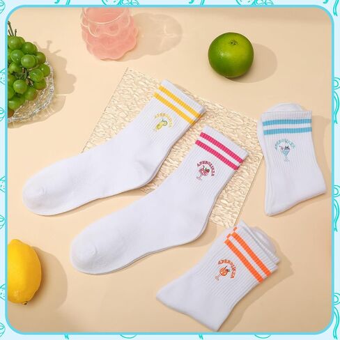 Jspupifip Funny Crew Socks for Women Men ، 3 زوجًا من الأطعمة القطنية اللطيفة وجورب المشروبات مع نمط Aperol Spritz in Kuwait