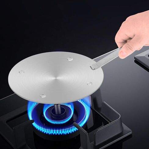 11Inch Heat Diffuser Plates for Gas Electric Stoves, Flygragon Stainless Steel Cooking Induction Adapter Plate for Glass Cooktop, Detachable Handle Induction Cooktop Converter Plate in Saudi Arabia