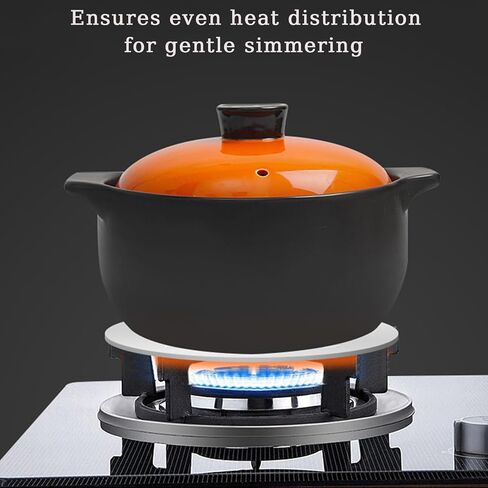 11Inch Heat Diffuser Plates for Gas Electric Stoves, Flygragon Stainless Steel Cooking Induction Adapter Plate for Glass Cooktop, Detachable Handle Induction Cooktop Converter Plate in Saudi Arabia