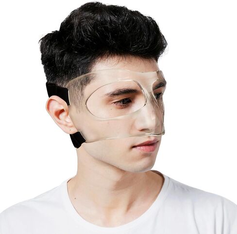 LifeHubz Nose Guard for Sports, Face Shield Masks for Broken Nose with Padding, Adjustable, Breathable, and Clear for Adults and Teenagers, Suitable for Basketball, Soccer, and Other Sports in Saudi Arabia