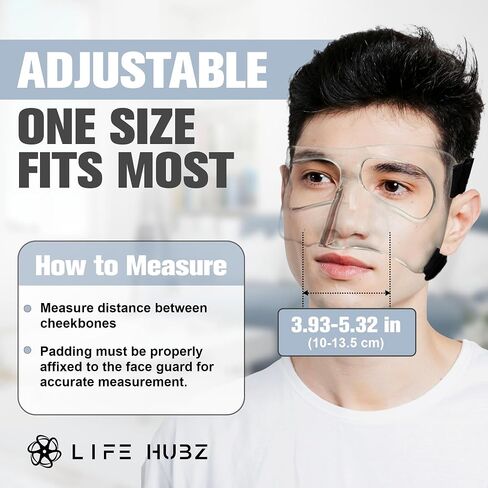 LifeHubz Nose Guard for Sports, Face Shield Masks for Broken Nose with Padding, Adjustable, Breathable, and Clear for Adults and Teenagers, Suitable for Basketball, Soccer, and Other Sports in Saudi Arabia