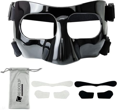 حارس الأنف للأنف المكسور ، أقنعة الوجه الواقية لرياضات كرة السلة وسباق كرة القدم ، قناع للوجه القابل للتعديل مع حشوة الرغوة in Kuwait