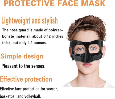 حارس الأنف للأنف المكسور ، أقنعة الوجه الواقية لرياضات كرة السلة وسباق كرة القدم ، قناع للوجه القابل للتعديل مع حشوة الرغوة in Kuwait