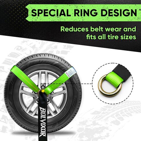 4 حزمة تعادل السيارة لأشرطة للمقطورات - 2 "× 96" - قوة كسر 9900 رطل - أشرطة الإطارات مع مرساة السلسلة الثقيلة لسحب UTV ، سيارات الدفع الرباعي ، شاحنة ، أي سيارات in Kuwait