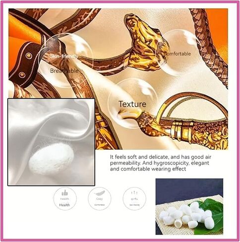 100% Silk Scarf for Woman Small Square 21"x21" Fashion Neck Scarf Bandanas Breathable Smooth Hairband Hijab Giftbox in Saudi Arabia