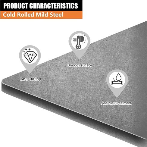 Mild Steel Plate A36 12x12 Steel Sheet Cold Rolled, Weldable Magnetic Metal Plate 16 Gauge Thickness (2 Pack) in Saudi Arabia