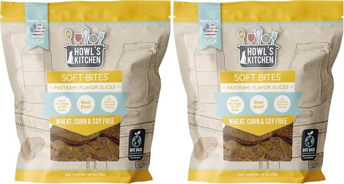 Howl's Kitchen Dog Treats, Soft Bites, Beef and Vegetable Nuggets, Brown, (AT363) in Saudi Arabia