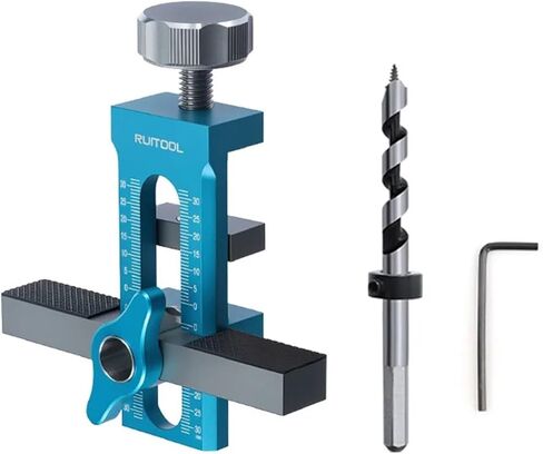 Cabinet Door Installation Jig Set with 10mm Drill Bits Aluminum Alloy Hardware Jig Adjustable Cabinet Installation Tool in Saudi Arabia