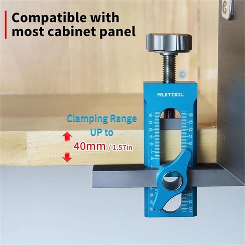 Cabinet Door Installation Jig Set with 10mm Drill Bits Aluminum Alloy Hardware Jig Adjustable Cabinet Installation Tool in Saudi Arabia