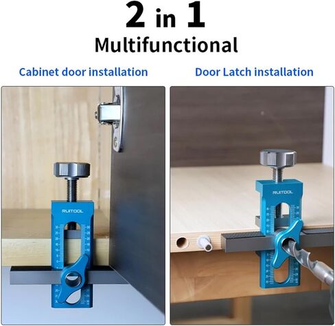 Cabinet Door Installation Jig Set with 10mm Drill Bits Aluminum Alloy Hardware Jig Adjustable Cabinet Installation Tool in Saudi Arabia