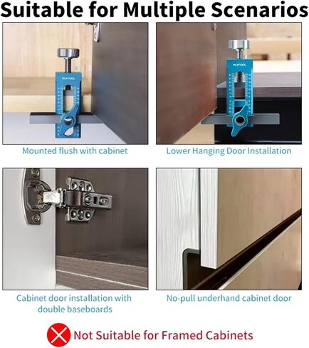 Cabinet Door Installation Jig Set with 10mm Drill Bits Aluminum Alloy Hardware Jig Adjustable Cabinet Installation Tool in Saudi Arabia