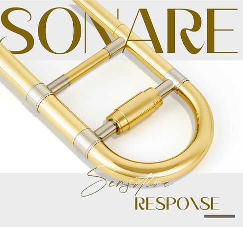 AKLOT Classic Bb Tenor Trombone: Entry-Level B Flat Brass Instruments with Hand-Hammered Bell, Anti-Tarnish Gold Lacquer Finish, Ideal for Beginner, Includes Hard Case, Mouthpiece, Gloves, Cloth in Kuwait