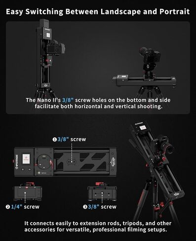 منزلق كاميرا IFOOTAGE Shark Slider Nano II-660 بمحرك (26 بوصة/66 سم) - التحكم في التطبيق وشاشة اللمس، تتبع الوجه بالذكاء الاصطناعي، مقلاة 360 درجة، متوافق مع DJI RS، حمولة 7.7 رطل، للفاصل الزمني وإنتاج الفيديو in Kuwait