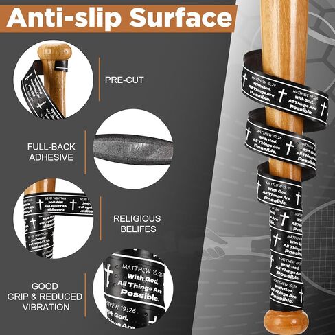 2 PCS Baseball Bat Grip Tapes 1.1mm precut و Knowsive Cross Cross Baseball Tape Christian Non Slip Wrap for Sports Gymnastics Softball Wrap ، 39.4 × 1.2 بوصة in Saudi Arabia