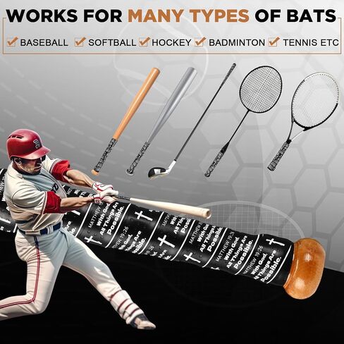 2 PCS Baseball Bat Grip Tapes 1.1mm precut و Knowsive Cross Cross Baseball Tape Christian Non Slip Wrap for Sports Gymnastics Softball Wrap ، 39.4 × 1.2 بوصة in Saudi Arabia