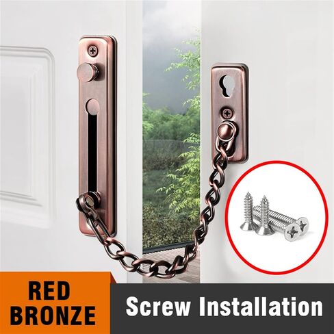 304 Stainless Steel Security Door Chain Lock Anti-Theft Door Chain Door Latch Nail Free Glue Thicken Door Lock Hardware 1Pcs (Color : Silver) in Saudi Arabia