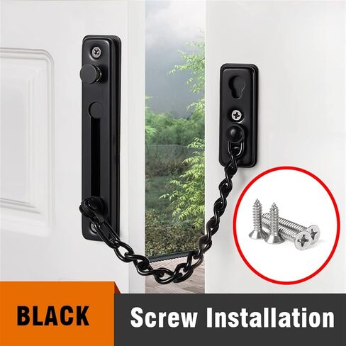 304 Stainless Steel Security Door Chain Lock Anti-Theft Door Chain Door Latch Nail Free Glue Thicken Door Lock Hardware 1Pcs (Color : Silver) in Saudi Arabia