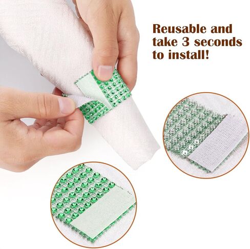 حلقات منديل Eakor Mirilor 150pcs ، حلقات منديل بلينغ لزخارف الطاولة ، فضية in Kuwait