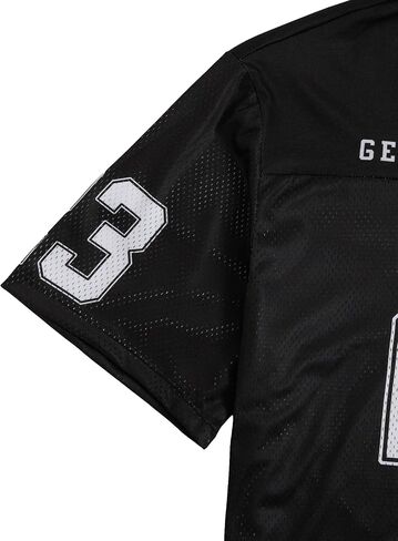 Men's Number Letter Graphic Oversized Jersey Shirt Crew Neck Short Sleeve Crop Tee Tops in Saudi Arabia