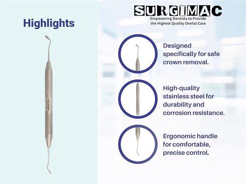 Surgimac Dental Crown Spreader ، أداة أساسية لإزالة التاج ، الفولاذ المقاوم للصدأ ، حزمة واحدة in Saudi Arabia